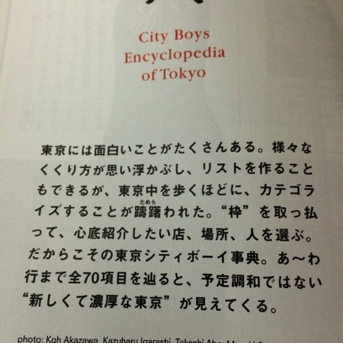 東京シティボーイ辞典リード。
